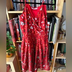 Eshakti Red Floral Spaghetti Strap Dress
